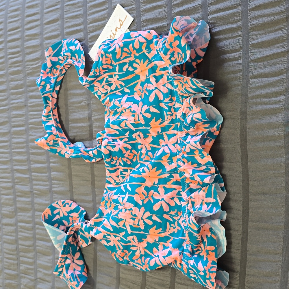 Raisins Multicolor Smocked Bikini Top Xs Nw5 - Picture 2 of 5